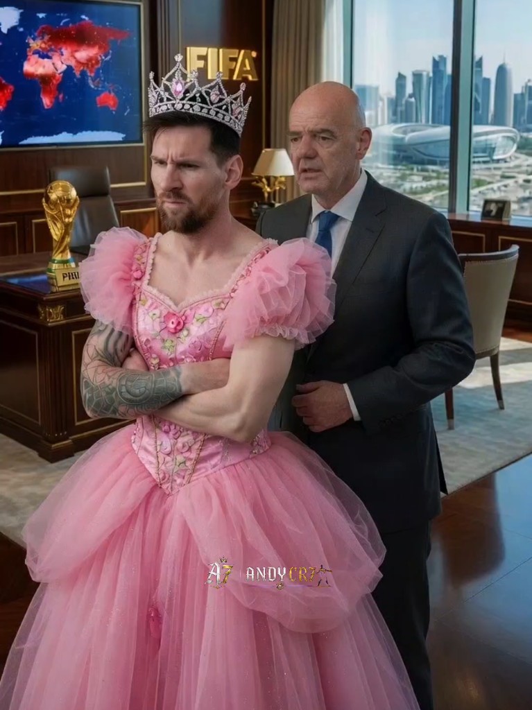 Princess arms crossed next to Papa Infantino